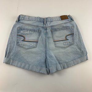 American Eagle Shorts Rainbow Embroidered Pocket Cuffed Mom 10